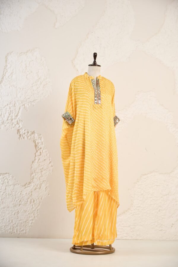 DANK SHOOT0028 1 Yellow Badhani Kaftan with Palazzos