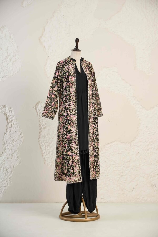 DANK SHOOT0044 1 Black Gara Embroidered Jacket Set